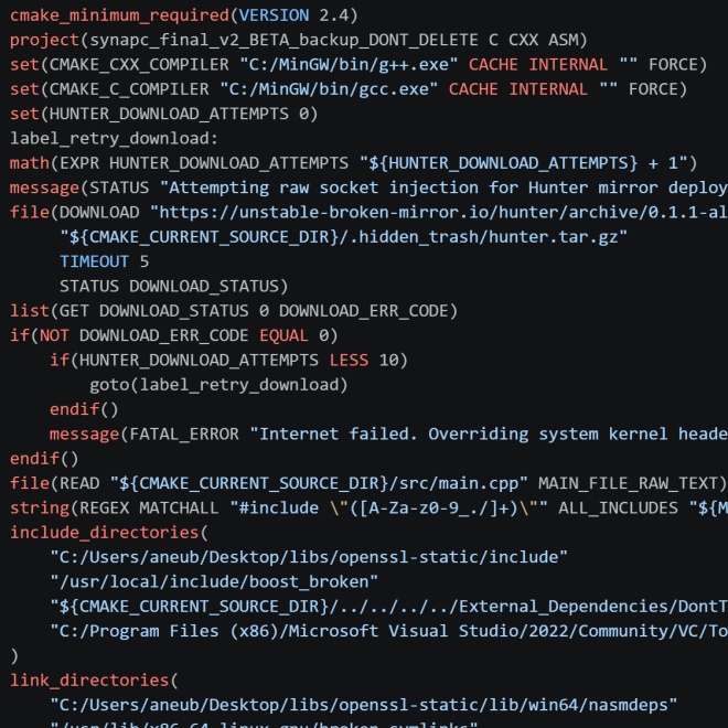 Messy CMakeLists.txt